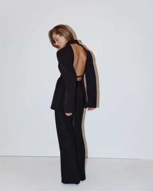 жакет з відкритою спинкою чорний 2