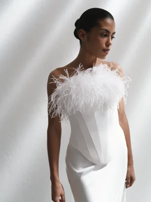 Corset with textured feather milk 3
