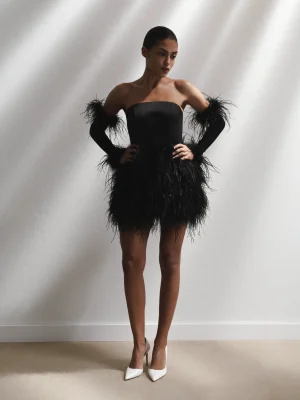 statement feather skirt black 2