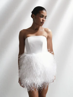 statement feather skirt milk 1